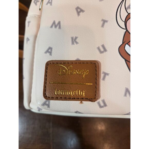 ​Disney Loungefly Lion King Hakuna Matata Mini Backpack Simba Pumbaa Timon Cream main image 7